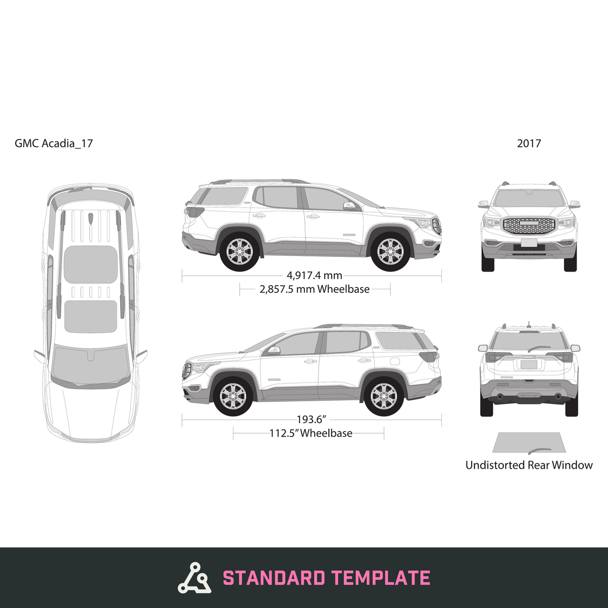 2017 GMC Acadia vector wrap template, Design-Ready PDF - GravBase