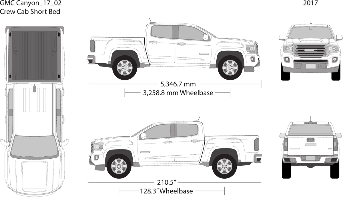 2017 GMC Canyon Vector Wrap Template - GravBase