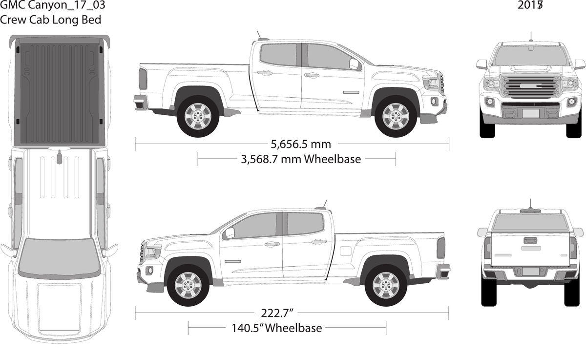 2017 GMC Canyon Vector Wrap Template - GravBase