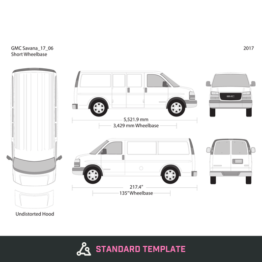 2017 GMC Savana vector wrap template V06, Design-Ready PDF - GravBase