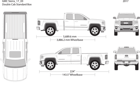 2017 GMC Sierra 1500 vector wrap template V03, Design-Ready PDF - GravBase