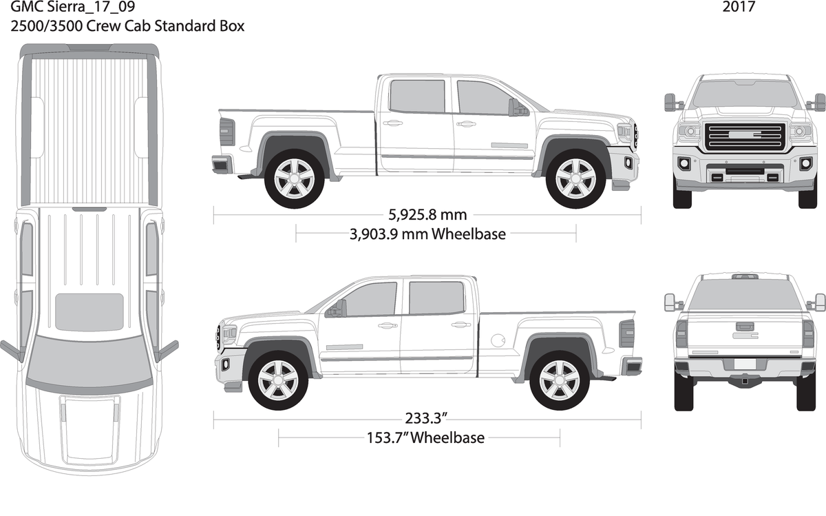 2017 Gmc Sierra 2500 3500 Hd V09 Vehicle Wrap Template