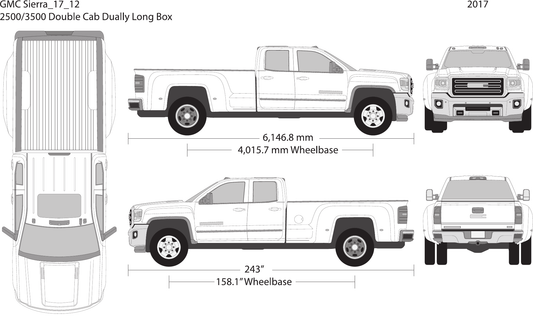 2017 GMC Sierra 2500-3500 HD vector wrap template V12, Design-Ready PDF - GravBase