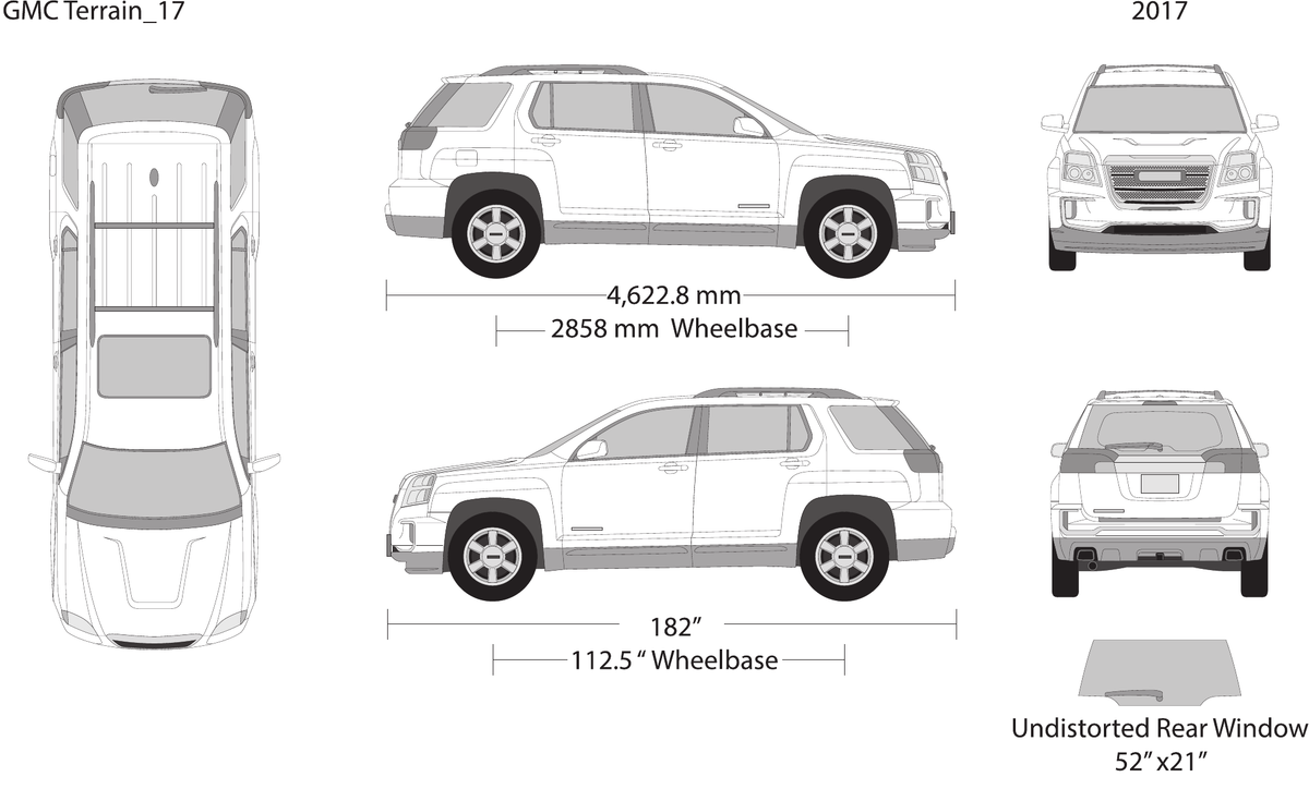2017 GMC Terrain vector wrap template, Design-Ready PDF - GravBase