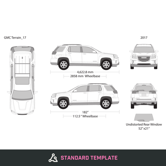 2017 GMC Terrain vector wrap template, Design-Ready PDF - GravBase