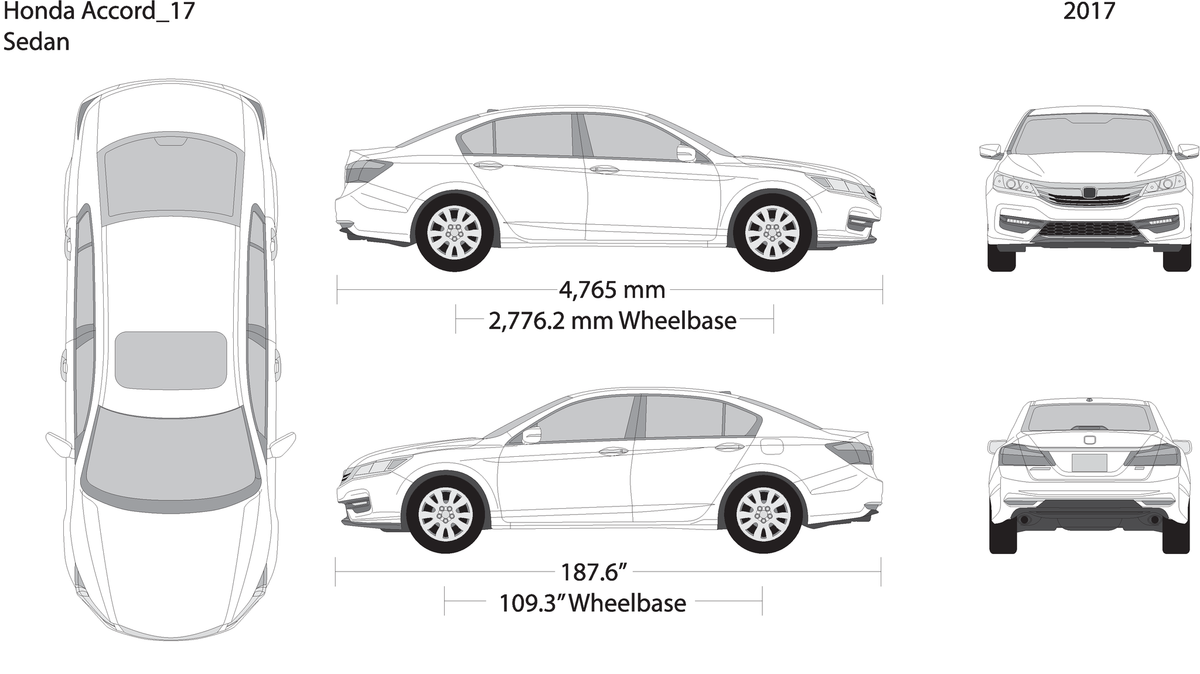 2017 Honda Accord Sedan V01 Vehicle Wrap Template
