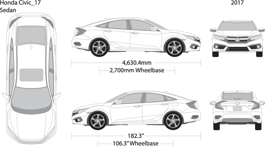 2017 Honda Civic Sedan V17 Vehicle Wrap Template