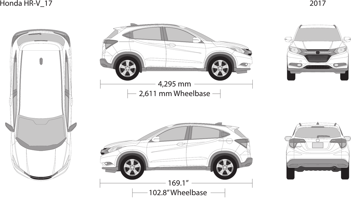 2017 Honda HR-V Vector Wrap Template - GravBase