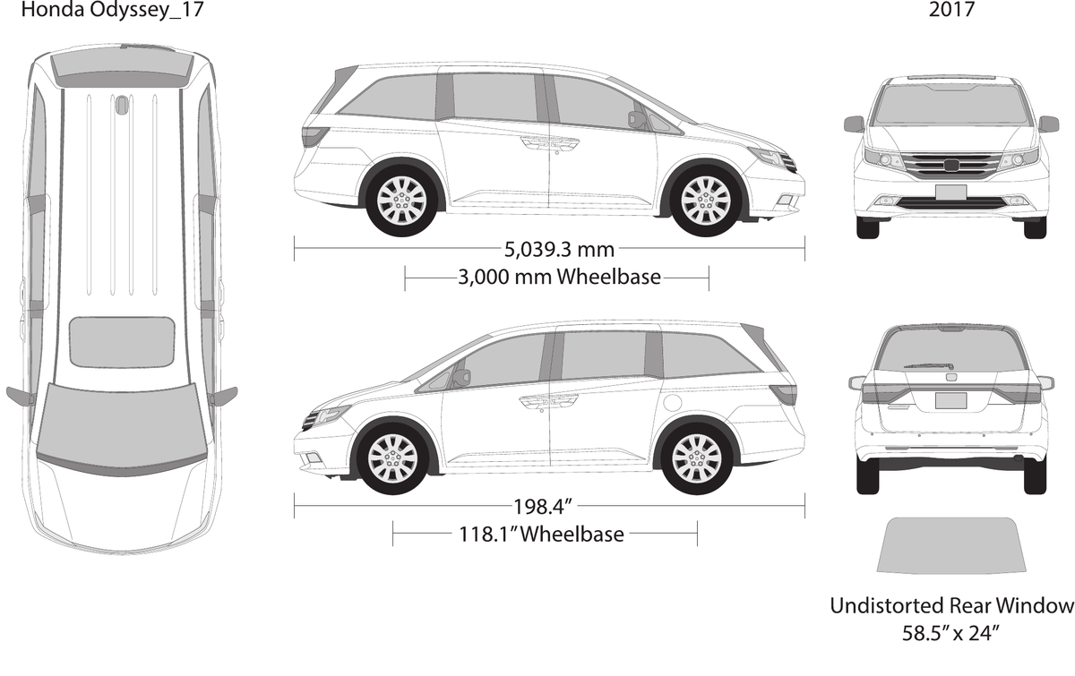 2017 Honda Odyssey vector wrap template, Design-Ready PDF - GravBase