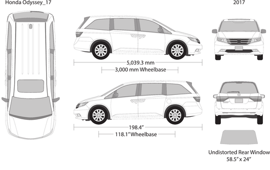 2017 Honda Odyssey vector wrap template, Design-Ready PDF - GravBase