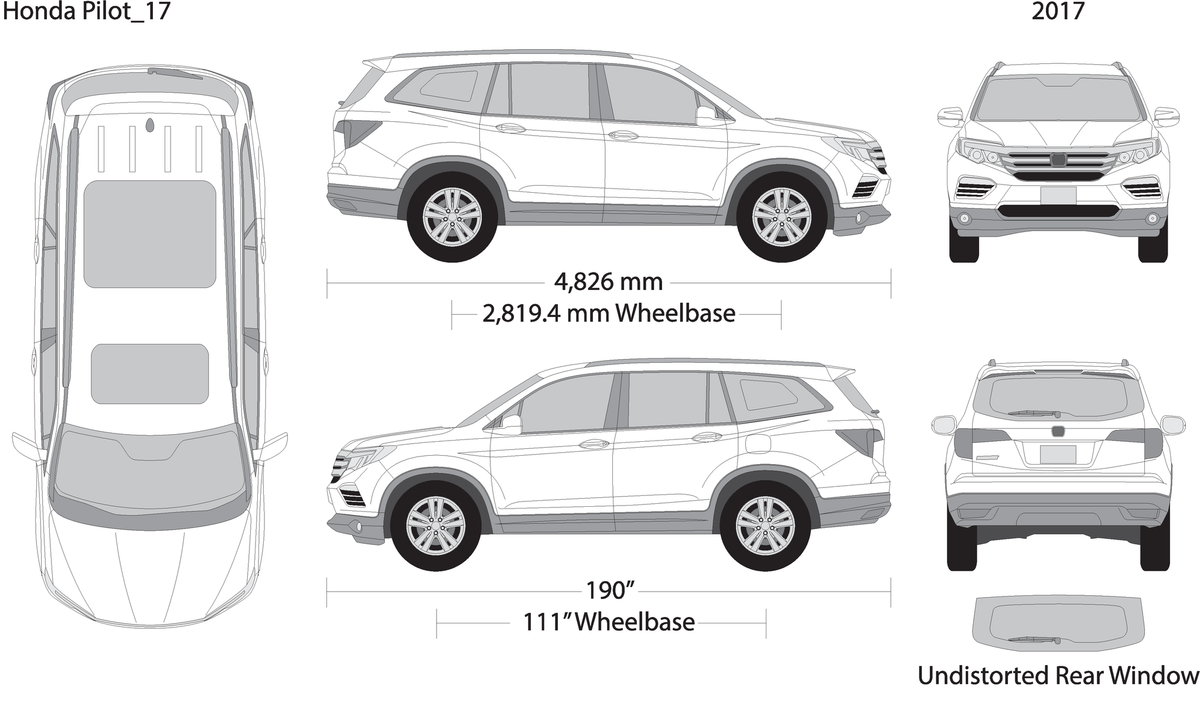 2017 Honda Pilot V17 Vehicle Wrap Template