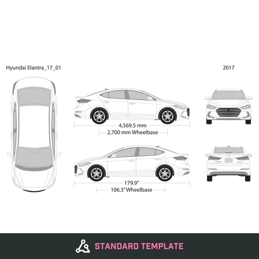 2017 Hyundai Elantra vector wrap template, Design-Ready PDF - GravBase