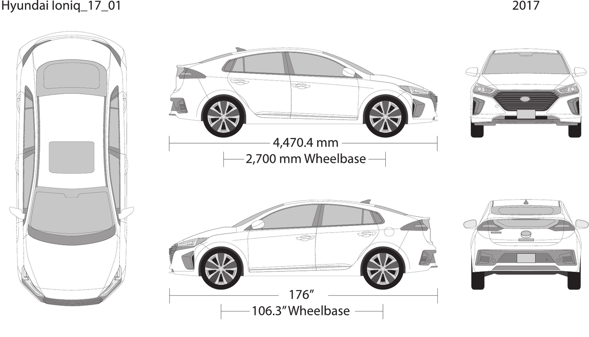 2017 Hyundai Ioniq vector wrap template, Design-Ready PDF - GravBase