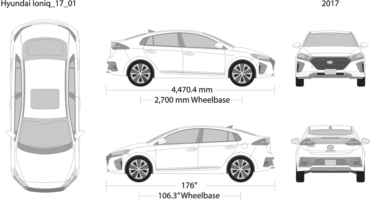 2017 Hyundai Ioniq V01 Vehicle Wrap Template