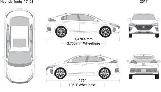 2017 Hyundai Ioniq V01 Vehicle Wrap Template