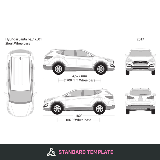 2017 Hyundai Santa Fe vector wrap template V01, Design-Ready PDF - GravBase