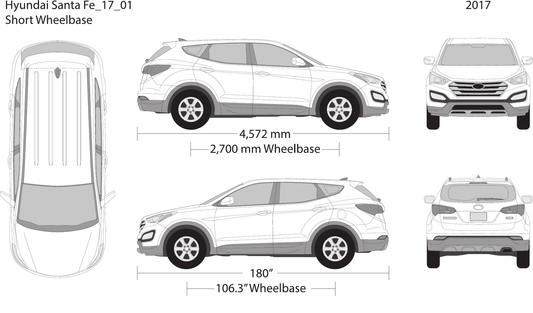 2017 Hyundai Santa Fe vector wrap template V01, Design-Ready PDF - GravBase
