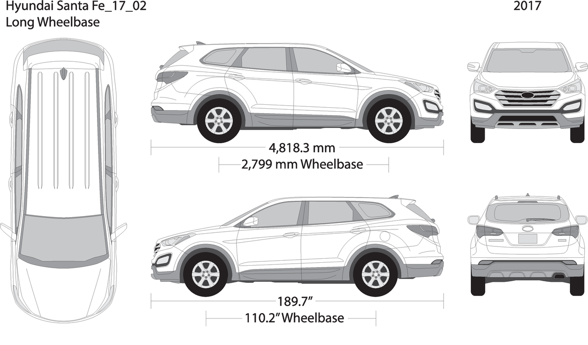2017 Hyundai Santa Fe V02 Vehicle Wrap Template