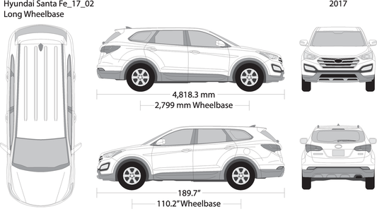 2017 Hyundai Santa Fe V02 Vehicle Wrap Template