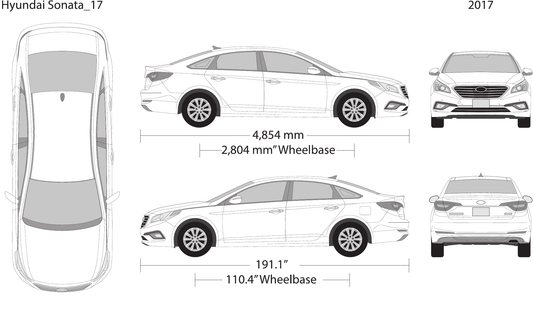 2017 Hyundai Sonata vector wrap template, Design-Ready PDF - GravBase
