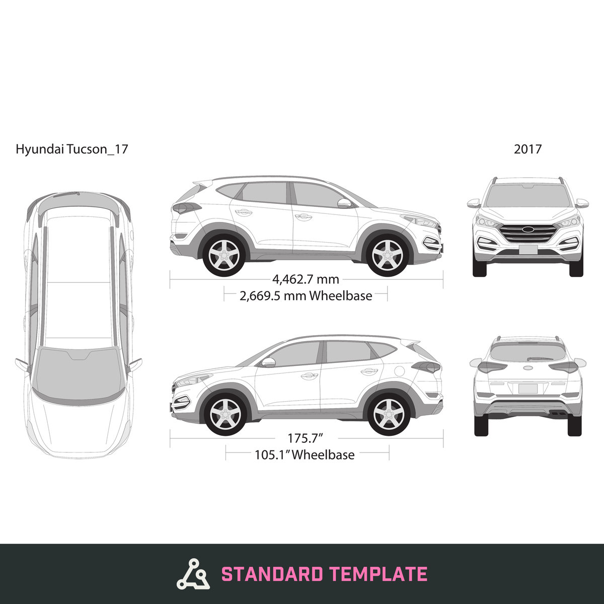 2017 Hyundai Tucson vector wrap template, Design-Ready PDF - GravBase