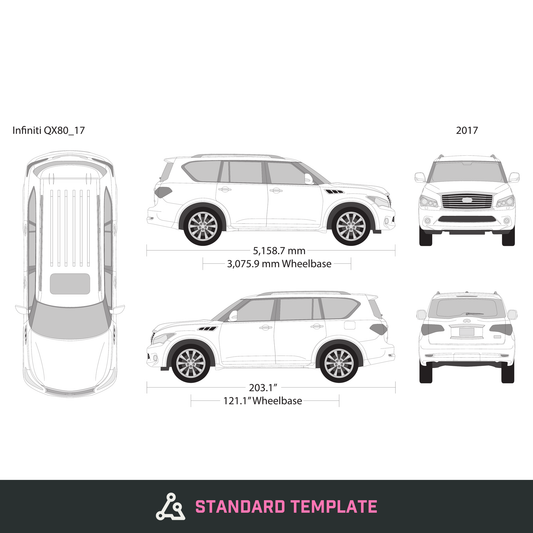 2017 Infiniti QX80 vector wrap template, Design-Ready PDF - GravBase
