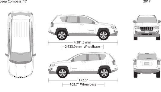 2017 Jeep Compass vector wrap template, Design-Ready PDF - GravBase