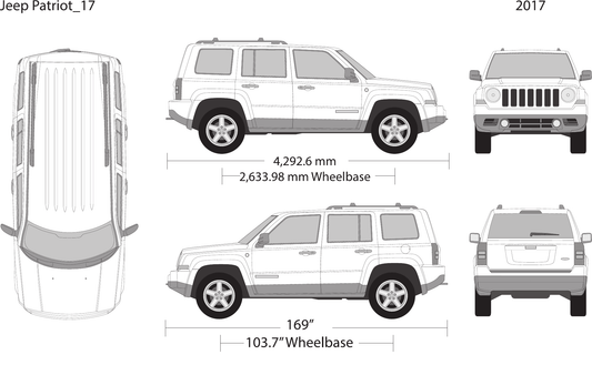 2017 Jeep Patriot vector wrap template, Design-Ready PDF - GravBase