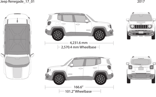 2017 Jeep Renegade vector wrap template, Design-Ready PDF - GravBase