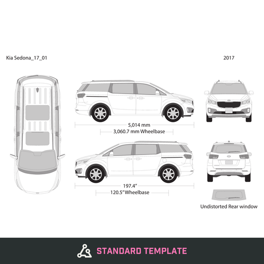 2017 Kia Sedona vector wrap template, Design-Ready PDF - GravBase