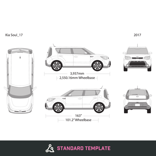 2017 Kia Soul vector wrap template, Design-Ready PDF - GravBase