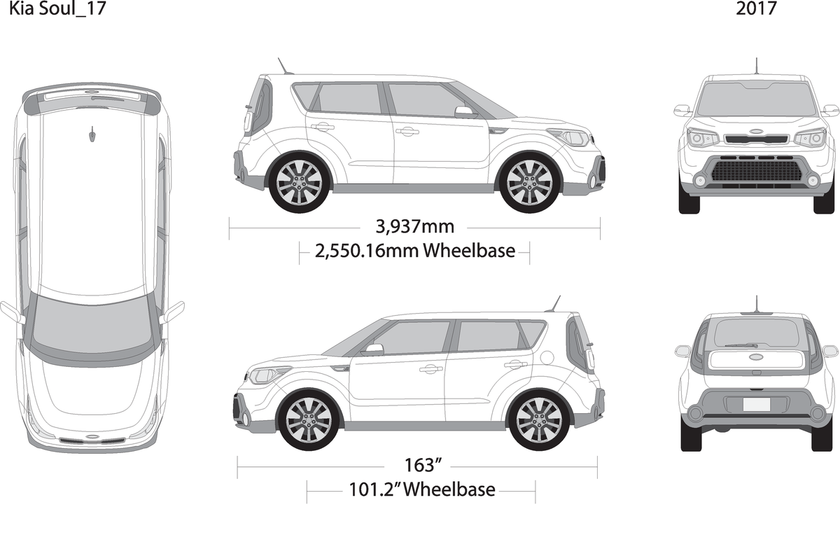 2017 Kia Soul V17 Vehicle Wrap Template