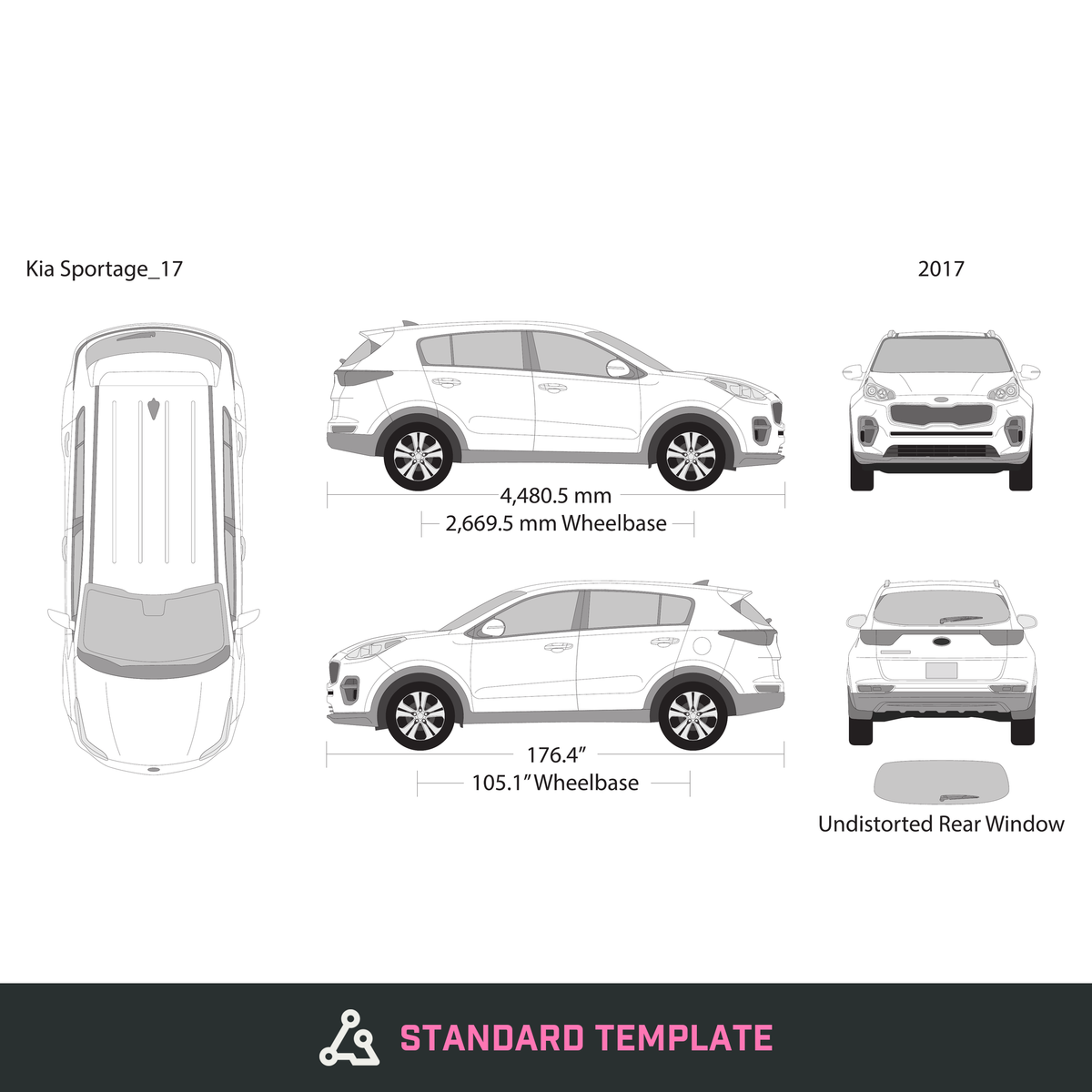 2017 Kia Sportage vector wrap template, Design-Ready PDF - GravBase
