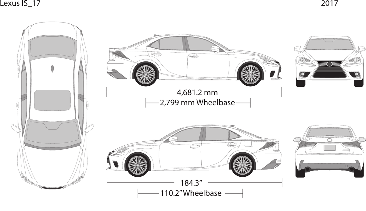 2017 Lexus IS vector wrap template, Design-Ready PDF - GravBase
