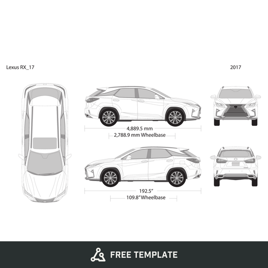 2017 Lexus RX free vector vehicle wrap template - GravBase