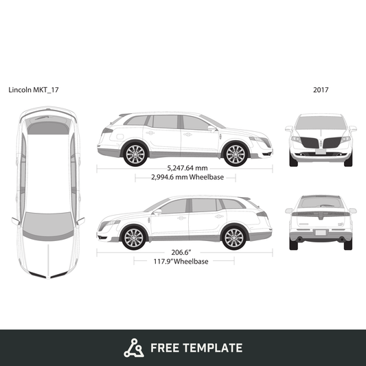 2017 Lincoln MKT free vector vehicle wrap template - GravBase