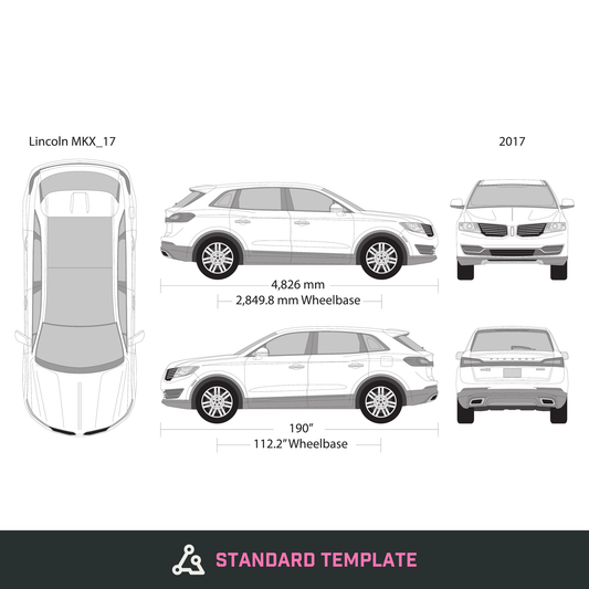 2017 Lincoln MKX vector wrap template, Design-Ready PDF - GravBase