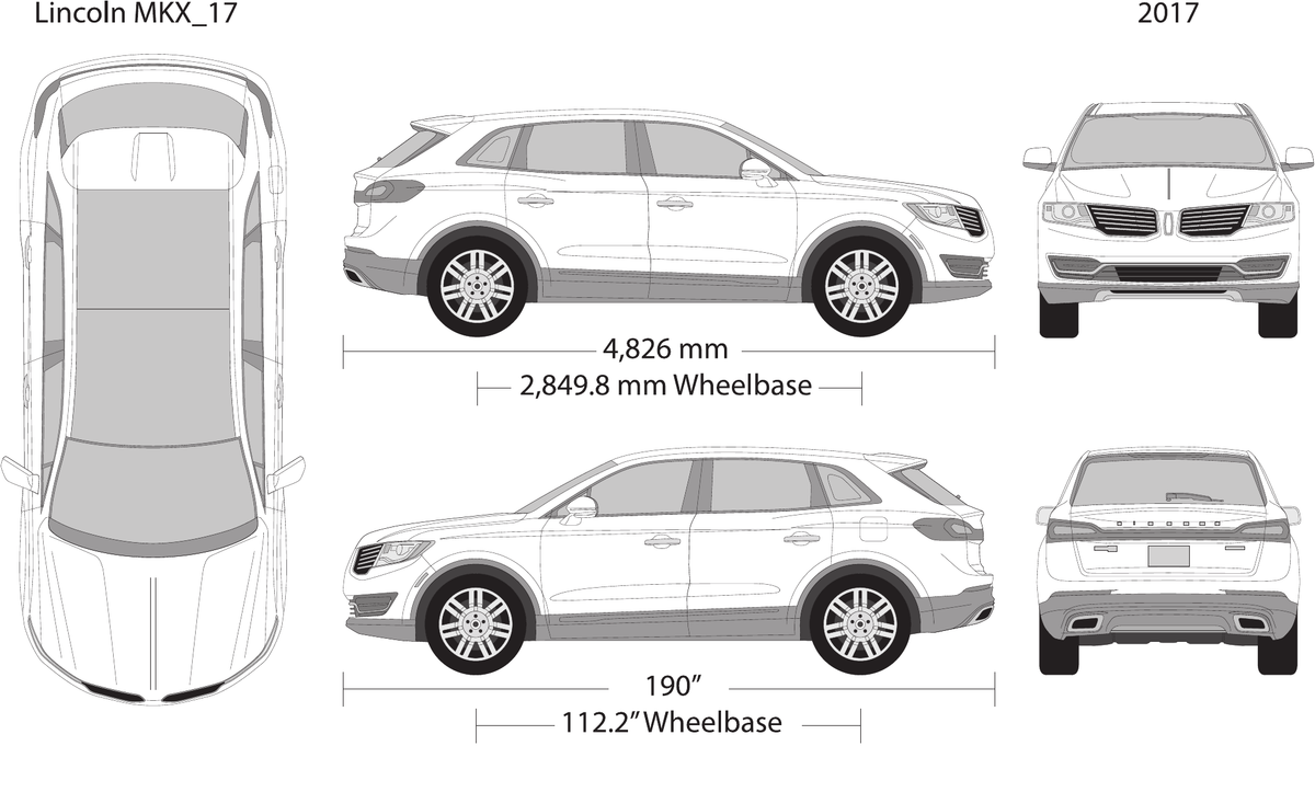 2017 Lincoln MKX vector wrap template, Design-Ready PDF - GravBase