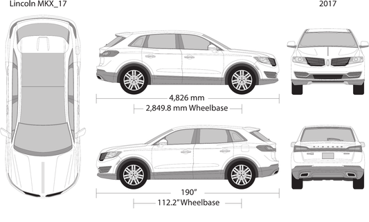 2017 Lincoln MKX vector wrap template, Design-Ready PDF - GravBase