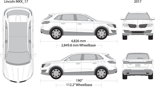 2017 Lincoln Mkx V17 Vehicle Wrap Template