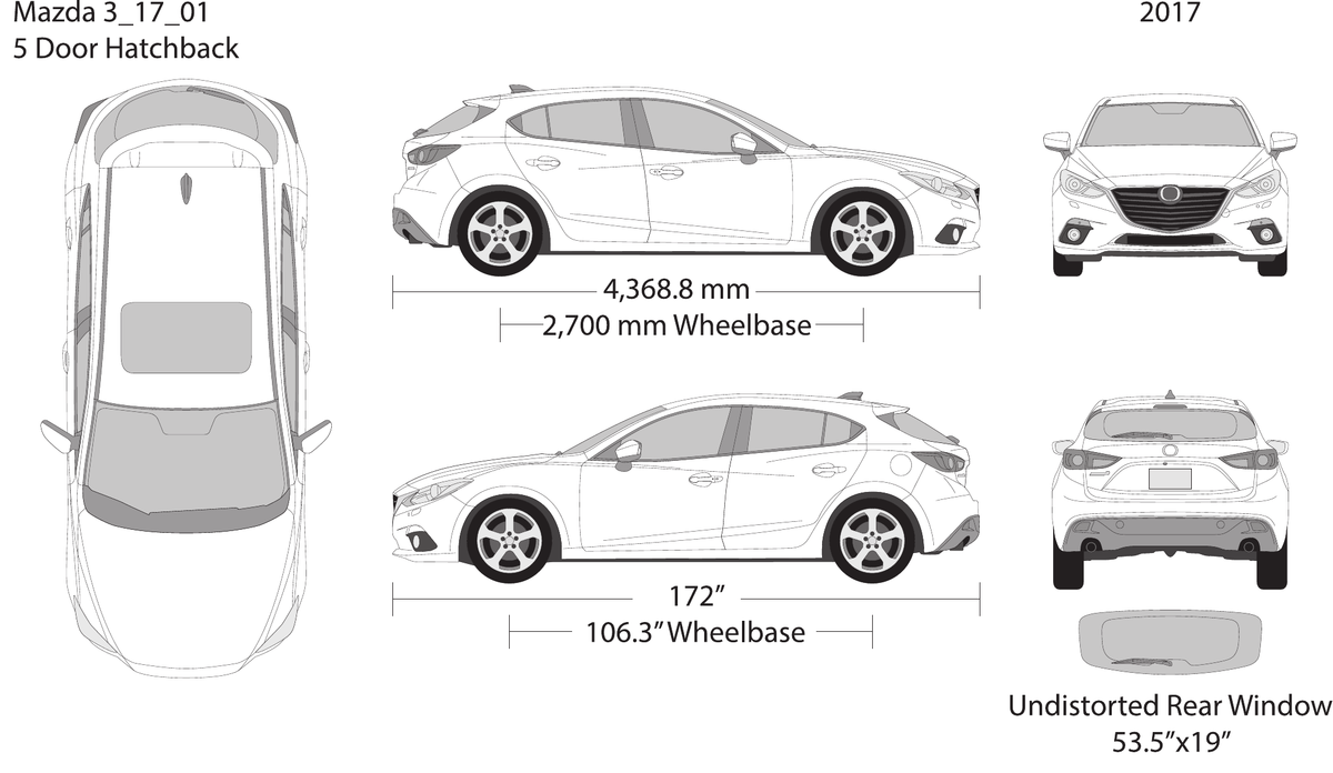 2017 Mazda Mazda 3 Hatchback Vector Wrap Template - GravBase