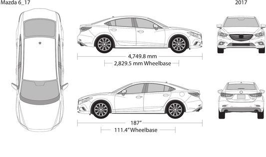 2017 Mazda 6 vector wrap template, Design-Ready PDF - GravBase