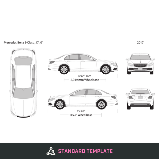 2017 Mercedes E-Class vector wrap template V01, Design-Ready PDF - GravBase