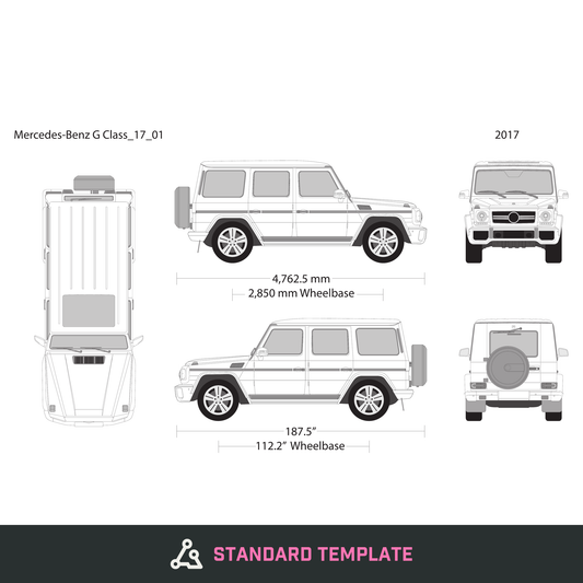 2017 Mercedes G Class vector wrap template, Design-Ready PDF - GravBase