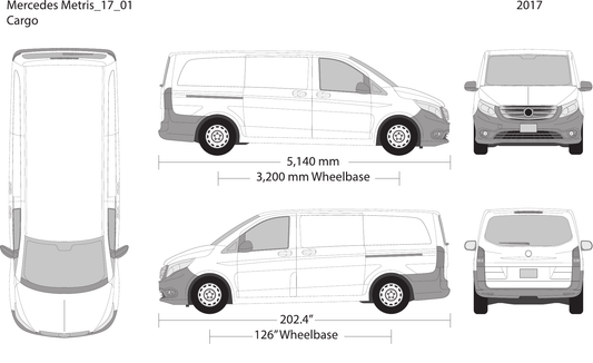 2017 Mercedes Metris vector wrap template V01, Design-Ready PDF - GravBase