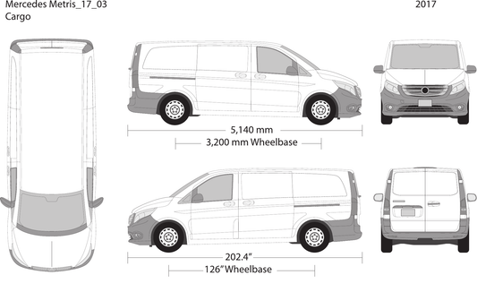 2017 Mercedes Metris vector wrap template V03, Design-Ready PDF - GravBase
