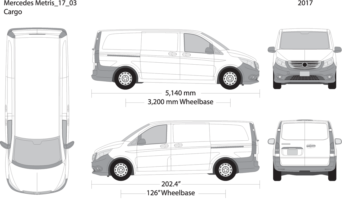 2017 Mercedes Metris V03 Vehicle Wrap Template