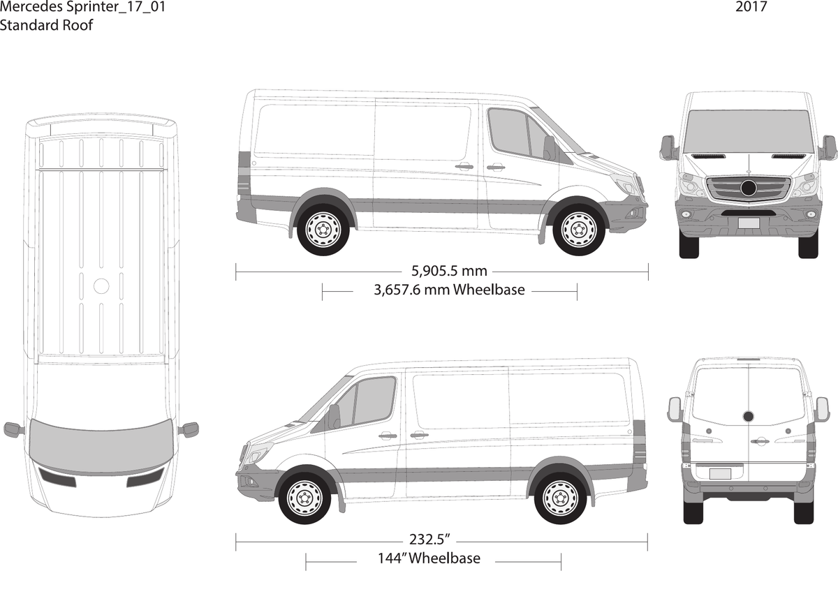 2017 Mercedes Sprinter vector wrap template V01, Design-Ready PDF - GravBase