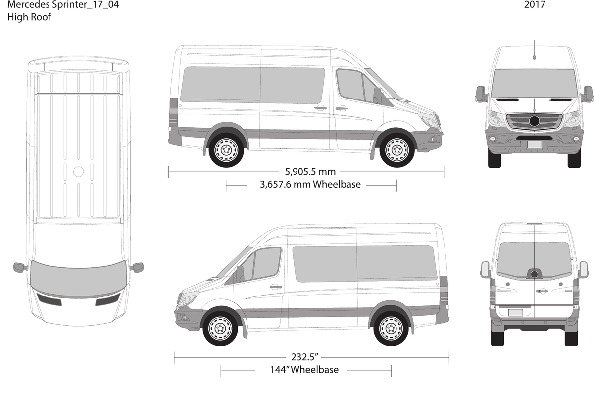 2017 Mercedes Sprinter Vector Wrap Template - GravBase