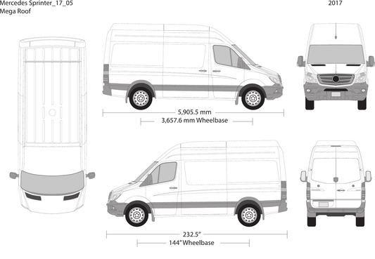 2017 Mercedes Sprinter Vector Wrap Template - GravBase